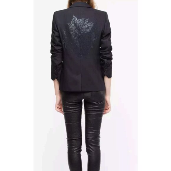 ZADIG & VOLTAIRE VICTOR BIS SKULl Black Size 36 - Picture 4 of 13